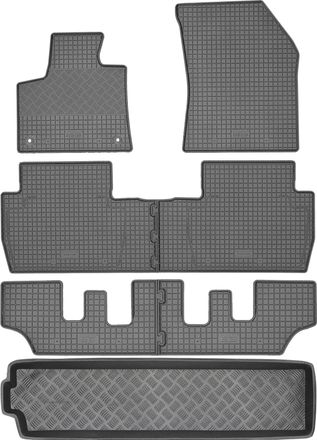 OEM Juego De Alfombrillas De Goma Para Peugeot 5008 Ii Minivan (modelo 2017) + Alfombrilla Para El Maletero