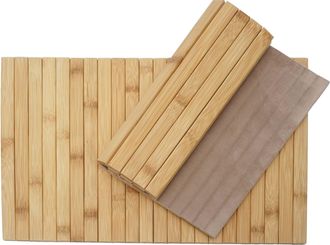 Hhg Nunca Usado] Juego De 2 Estantes Reposabrazos Hhg 680, Estante Flexible Para Sof&aacute; Butler, Bamb&uacute; Flexible 45x30cm