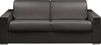 Vente-Unique Vente-unique - Divano Letto 4 Posti Ribalta Letto 160cm Materasso 18cm Memory Foam - In Similpelle Nero - Calito