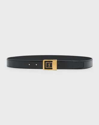 Saint Laurent YSL Buckle Leather Belt