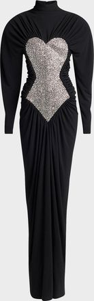 Stella McCartney Gathered Crystal Body Contour Gown
