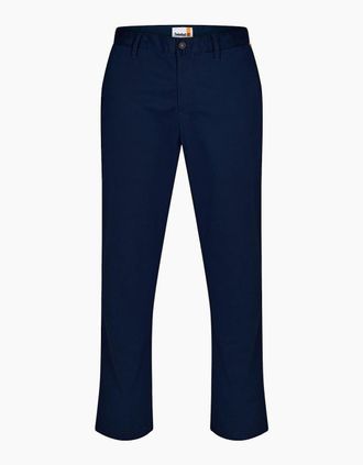 Timberland Mens Twill Solid Patterned Straight Chinos - Navy - Size: 32