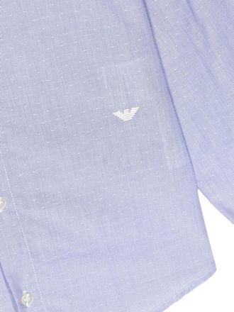 Emporio Armani Long Sleeve Cotton Shirt - Blue