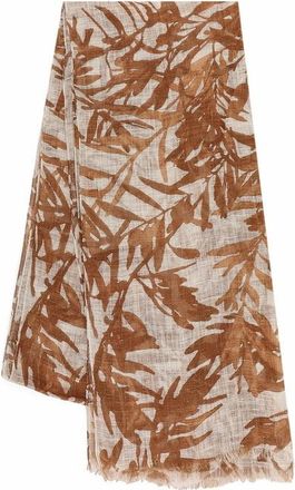 Brunello Cucinelli Womens Brown Linen Blend Scarf