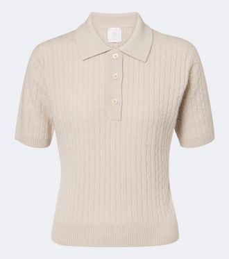 Eleventy Cable-knit cashmere polo shirt