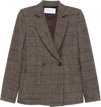 Harris Wharf London Blazer con motivo pied-de-poule - Marrone