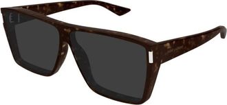 Saint Laurent Rechthoekige Zonnebril - unisex - Zonnebrillen - Bruin - 64 MM - Nylon - Accessoires