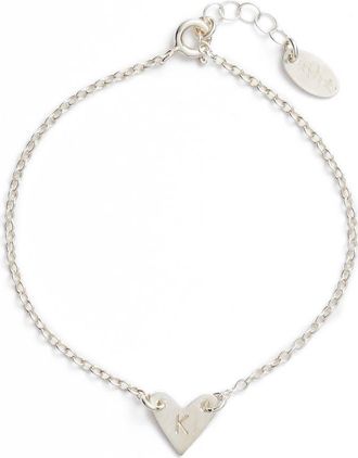 Nashelle Initial Heart Bracelet in Silver-K at Nordstrom