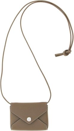 Tory Burch Card Case Lanyard - Dames - Portefeuilles - Bruin - ONE Size - Leer - Accessoires