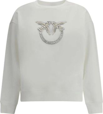 Pinko Sweatshirt met Geborduurd Logo - Dames - Sweatshirts - Wit - XS - Katoen - Hoodies & sweatvesten