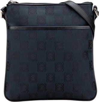 Loewe Pre-owned Patroon Textiel Crossbody Tas - Dames - Vintage Schoudertas - Blauw - ONE Size - Vintage