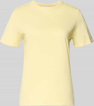 Calvin Klein Jeans T-Shirt mit Rundhalsausschnitt und Label-Stitching in Hellgelb, Gr&ouml;&szlig;e XL