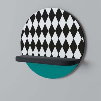 OEM Estante Redondo Est&eacute;tico Angular Negro