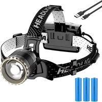 OEM Linterna Frontal Led Recargable, 4 Modos, Linterna Frontal Recargable Con Sensor, Bater&iacute;a De 6000 Mah, Resistente Al Agua Ip65, Zoom, Luz Para Casco, 