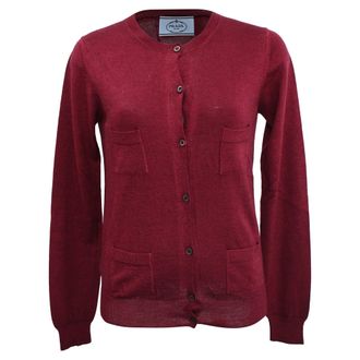 Prada Buttoned Cardigan in Red Cashmere