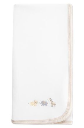 Little Me Jungle Embroidered Baby Blanket in White at Nordstrom