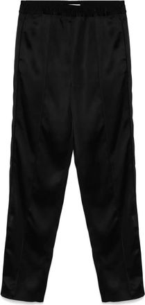 Jil Sander Pantaloni con inserti in raso - Nero