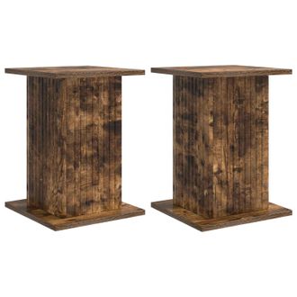 vidaXL Soporte De Plantas 2 Pcs Roble Ahumado 30,5 X 30 X 43 Cm Vidaxl