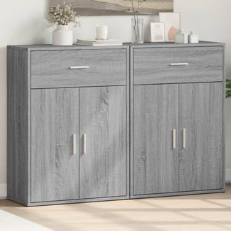 vidaXL Vidaxl - Aparadores 2 Uds Madera De Ingenier&iacute;a Gris Sonoma 60x30x84 Cm
