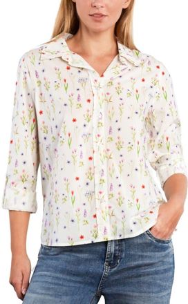 BILLY T Cotton Blend Button-Up Shirt in Meadow Spritz at Nordstrom, Size X-Large