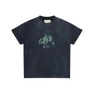 ERL T-Shirts, male, Blue, Size: XL Graphic Pocket T-shirt