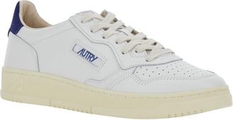 Autry Mens Sneakers Medalist Low White-Blue Leather Trainers