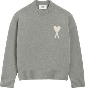 Ami Grey Crewneck Logo Sweater