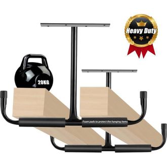 OEM Gancho De Almacenamiento De Hierro Para Pared, Ideal Para Garaje - Juego De 2 Unidades, Color Negro, Soporte Resistente Para Bicicletas, Madera Y Herr