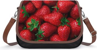 Generic Fresh Strawberry Small Womens Crossbody Bags Shoulder Handbag with Adjustable Strap for Travel