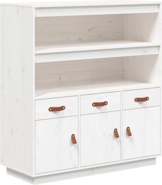 vidaXL Vidaxl - Aparador alto madera maciza de pino blanco 100x40x108,5 cm