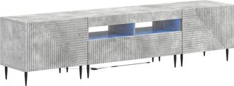 vidaXL Conjunto De 3 Muebles Para Tv Con Led Gris Hormig&oacute;n Vidaxl