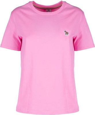 Paul Smith Roze Zebra Logo T-shirt - Dames - T-shirts - Roze - XL - Katoen - Tops
