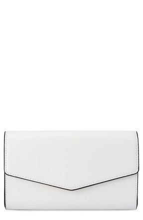 Olga Berg Nic Faux Leather Clutch in White at Nordstrom