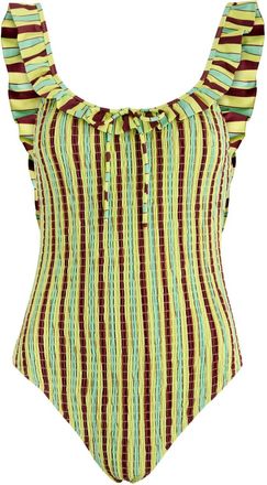 Damson Madder Costume da bagno a righe - Giallo