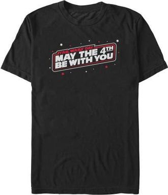 Star Wars Mens Star Wars May The Fourth Red Outline Graphic T-Shirt in Black at Nordstrom, Size Xxx-Large