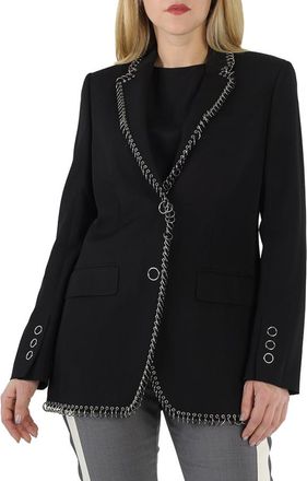 Burberry Black Sidon Ring-pierced Boxy Blazer, Brand Size 8 (US Size 6)