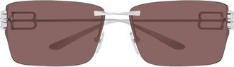 Balenciaga Square Rimless Zonnebrillen - Dames - Zonnebrillen - Grijs - ONE Size - Accessoires