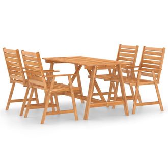 vidaXL Juego De Comedor Para Jard&iacute;n 5 Piezas Madera Maciza De Acacia Vidaxl