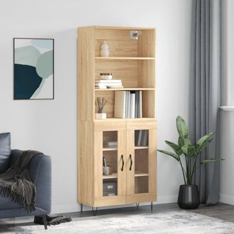 Berkfield Home Highboard Sonoma Oak 69.5x34x180 cm Engineered Wood in Brown