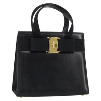 Ferragamo Pre-owned Handbags, female, Black, Size: ONE SIZE Pre-owned Leather Handbag