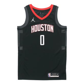 Air Jordan NBA Basketball Sports Jersey SW Fan Edition 20-21 Season Rockets Version Westbrook 0 Black CV9478-010