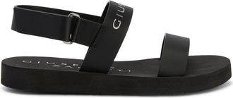Giuseppe Zanotti GZ Saiph logo-strap sandals - men - Leather/Leather/Rubber - 41 - Black
