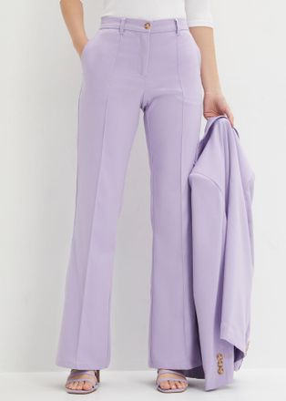 Bonprix Anzughose BONPRIX, Damen, Gr. 38, N-Gr, hellviolett, Web, Obermaterial: 66% Polyester, 33% Viskose, 1% Elasthan, regular fit, Hosen Anzughose, mit Ela