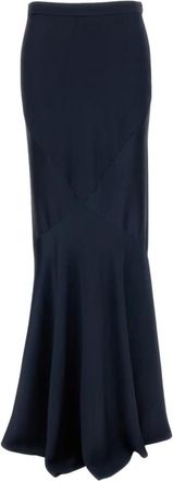Max Mara Maxi Rok - Dames - Maxi Rokken - Blauw - XS - Satijn - Rokken