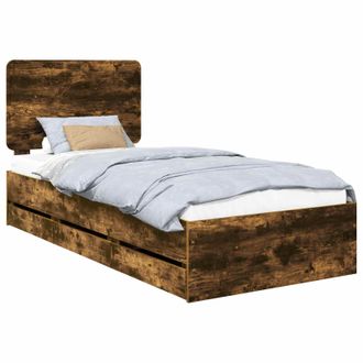 vidaXL Estructura De Cama Roble Ahumado 100 X 200 Cm Madera Ingenieril Vidaxl