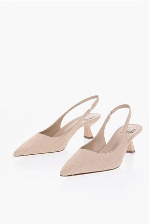 Roberto Festa Milano Linen Slingback Pumps ARABEL with 6cm Spool Heel size 37,5