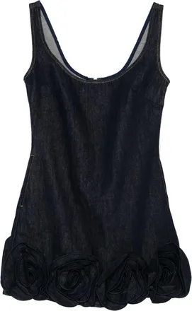 Self Portrait Denim 3D Flower Mini Dress