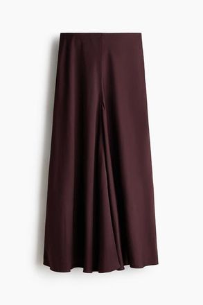 H&M Satin Maxi Skirt in Dark Brown at Nordstrom, Size Xx-Small