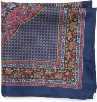 Robert Graham Paisley Floral Pocket Square in Navy/Red at Nordstrom Rack