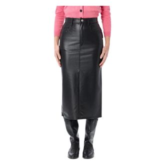 Isabel Marant Rokken, Dames, Zwart, S, Leer, Nilauria Rok
